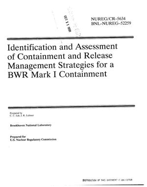 Identification and assessment of containment and release management strategies for a BWR Mark I containment