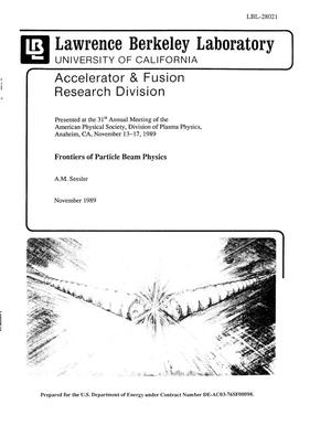 Frontiers of particle beam physics