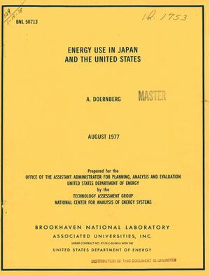 Energy use in Japan and the United States