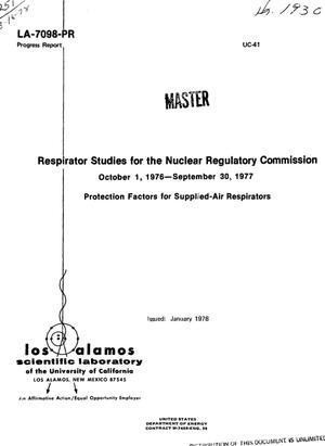 Respirator studies for the Nuclear Regulatory Commission. Protection factors for supplied-air respirators. Progress report, October 1, 1976--September 30, 1977. [Demand type]