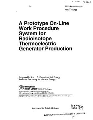 A prototype on-line work procedure system for radioisotope thermoelectric generator production