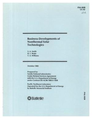 Business developments of nonthermal solar technologies