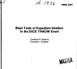 Blast tests of expedient shelters in the DICE THROW event
