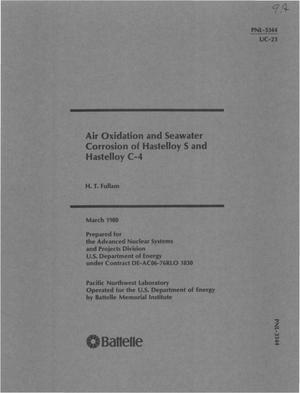 Air oxidation and seawater corrosion of Hastelloy S and Hastelloy C-4