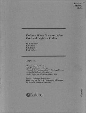 Defense waste transportation: cost and logistics studies