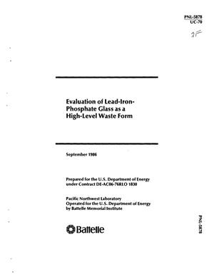 Evaluation of lead-iron-phosphate glass as a high-level waste form