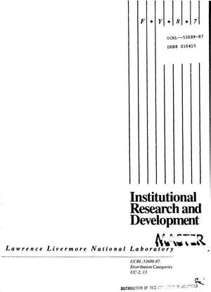 Institutional research and development, FY 1987
