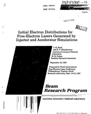 Initial electron distributions for free-electron lasers generated by injector and accelerator simulations
