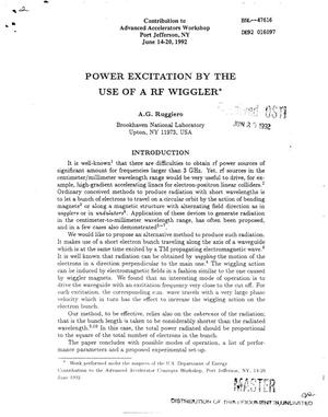 Primary view of object titled 'Power excitation by the use of a rf wiggler'.