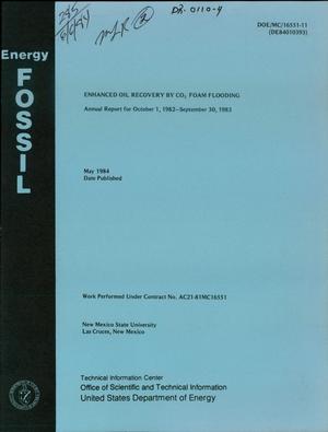 Enhanced oil recovery by CO/sub 2/ foam flooding. Annual report, October 1, 1982-September 30, 1983