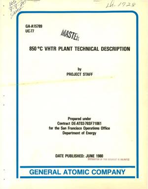 850/sup 0/C VHTR plant technical description