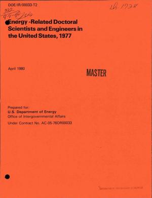 Energy-related doctoral scientists and engineers in the United States, 1977