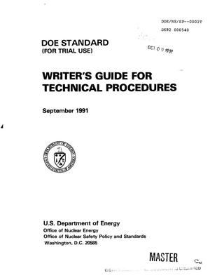 Writer's Guide for technical procedures