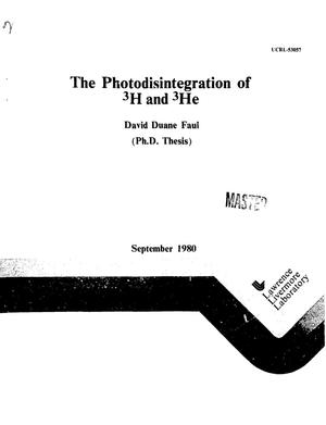 Photodisintegration of /sup 3/H and /sup 3/He. [Threshold to 25 MeV]