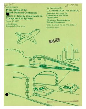 Effects of energy constraints on transportation systems. [Twenty-six papers]