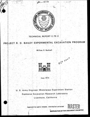 Primary view of object titled 'Project R. D. Bailey experimental excavation program. [Spillway]'.