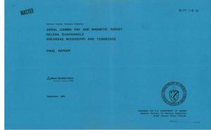 Aerial gamma ray and magnetic survey: Mississippi and Florida airborne survey, Helena quadrangle of Arkansas, Mississippi and Tennessee. Final report