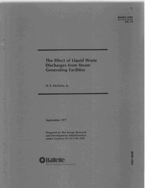 Effect of liquid waste discharges from steam generating facilities