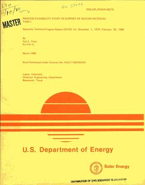 Process feasibility study in support of silicon material, Task I. Quarterly technical progress report (XVIII), December 1, 1979-February 29, 1980