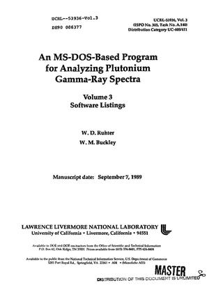 An MS-DOS-based program for analyzing plutonium gamma-ray spectra