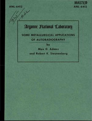 Some Metallurgical Applications of Autoradiography
