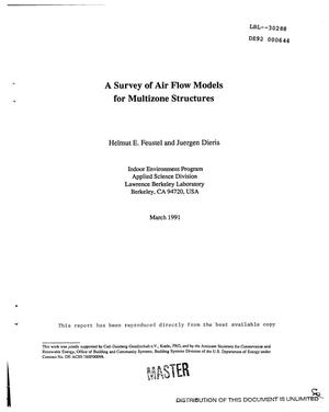 A survey of air flow models for multizone structures
