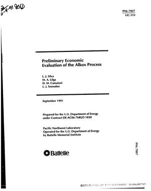 Preliminary economic evaluation of the Alkox process