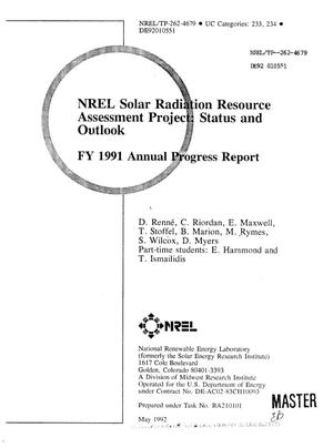 NREL Solar Radiation Resource Assessment Project: Status and Outlook