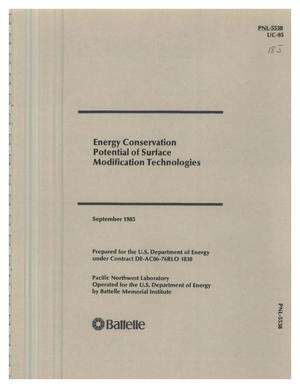 Energy conservation potential of surface modification technologies