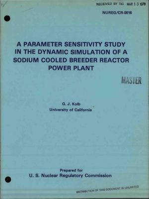 Parameter Sensitivity Study in the Dynamic Simulation of a Sodium Cooled Breeder Reactor Power Plant