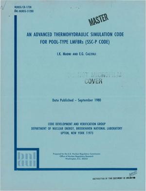 Advanced thermohydraulic simulation code for pool-type LMFBRs (SSC-P code)