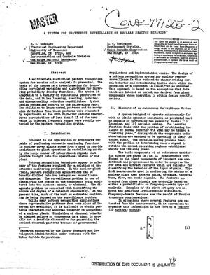 System for unattended surveillance of nuclear reactor behavior