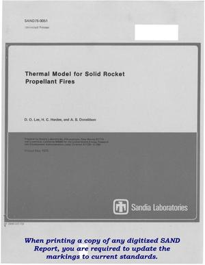 Thermal Model for Solid Rocket Propellant Fires