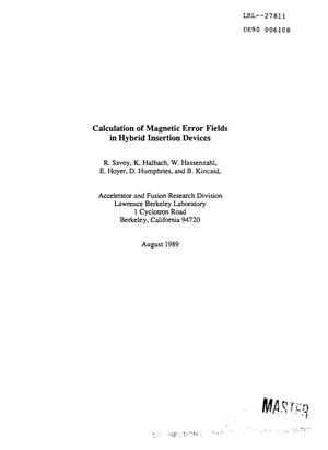 Calculation of magnetic error fields in hybrid insertion devices