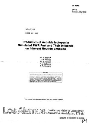 Production of actinide isotopes in simulated PWR fuel and their influence on inherent neutron emission