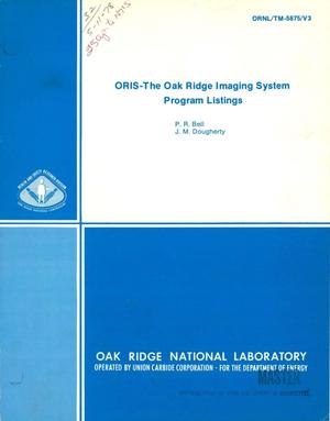 ORIS: the Oak Ridge Imaging System program listings. [Nuclear medicine imaging with rectilinear scanner and gamma camera]