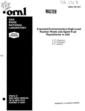 Expected environments in high-level nuclear waste and spent fuel repositories in salt