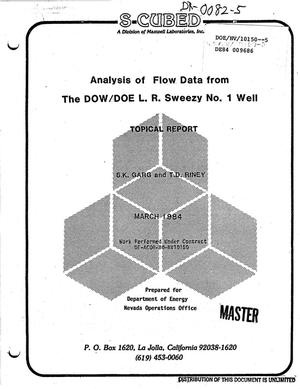 Analysis of flow data from the DOW/DOE L. R. Sweezy No. 1 well