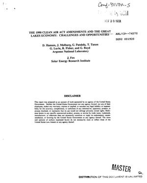 The 1990 Clean Air Act Amendments and the Great Lakes Economy: Challenges and Opportunities