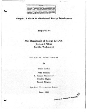 Oregon: a guide to geothermal energy development