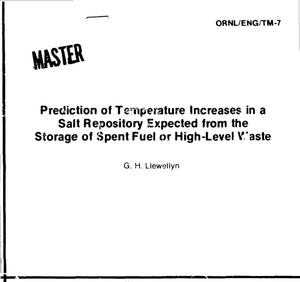 Prediction of temperature increases in a salt repository expected from the storage of spent fuel or high-level waste