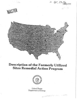 Description of the Formerly Utilized Sites Remedial Action Program