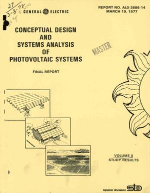 Conceptual design and systems analysis of photovoltaic systems. Volume II. Study results. Final report