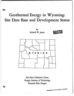 Geothermal energy in Wyoming: site data base and development status