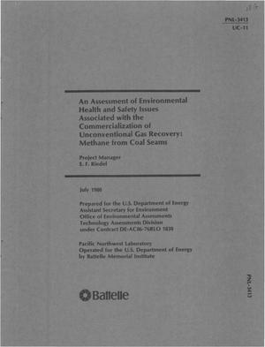 Assessment of environmental health and safety issues associated with the commercialization of unconventional gas recovery: methane from coal seams
