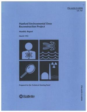 Hanford Environmental Dose Reconstruction Project Monthly Report