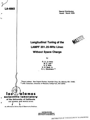 Longitudinal tuning of the LAMPF 201. 25-MHz linac without space charge. [PARMILA code]