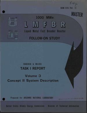 SYSTEM DESCRIPTION REPORT. Task I, Concept II. 1000-MWe LMFBR Follow-on Study.