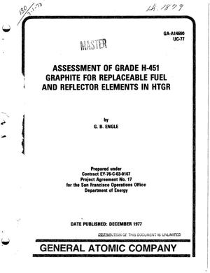 Assessment of grade H-451 graphite for replaceable fuel and reflector elements in HTGR