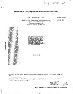 Evaluation of aging degradation of structural components